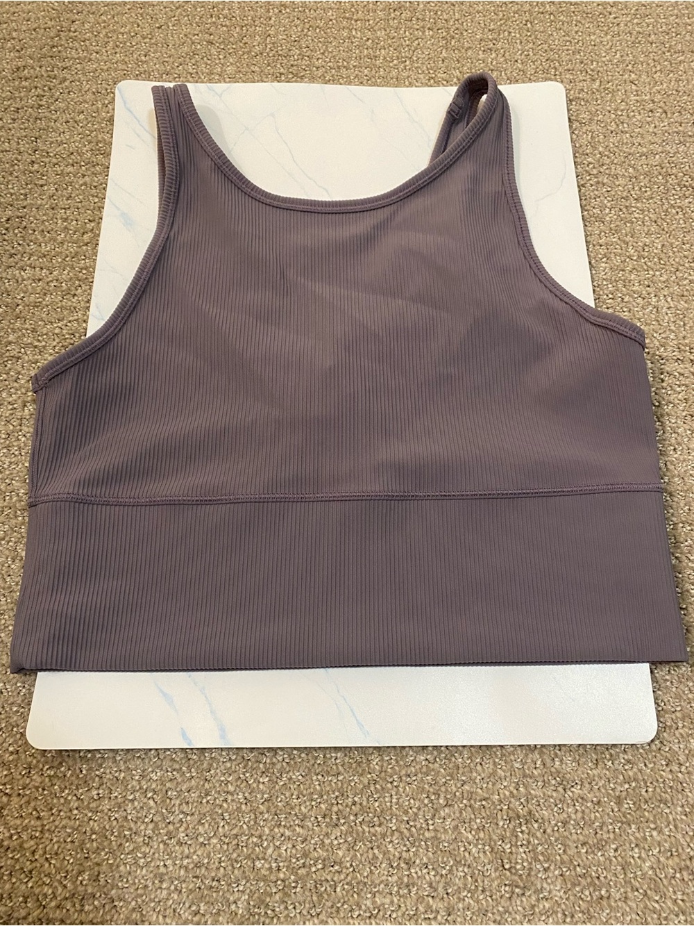 lululemon athletica Ribbed High-Neck Crop Bralette in Dusty Lavender